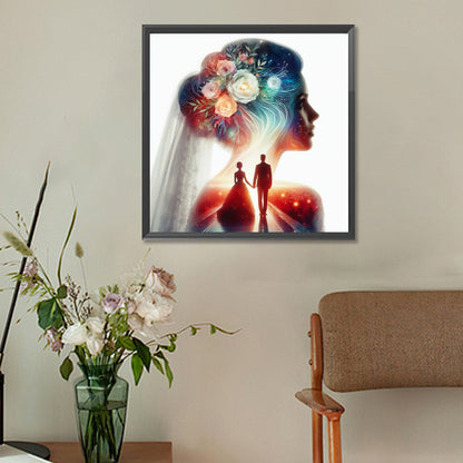 Diamond Painting - Full Round - romantic wedding silhouette (30*30CM)