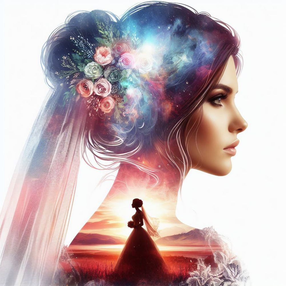 Diamond Painting - Full Round - romantic wedding silhouette (30*30CM)