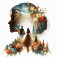 Load image into Gallery viewer, Diamond Painting - Full Round - romantic wedding silhouette (30*30CM)
