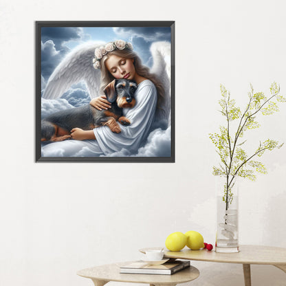 Diamond Painting - Full Round - angel and dog (30*30CM)