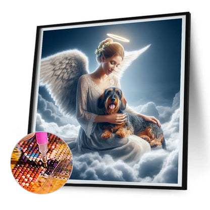 Diamond Painting - Full Round - angel and dog (30*30CM)