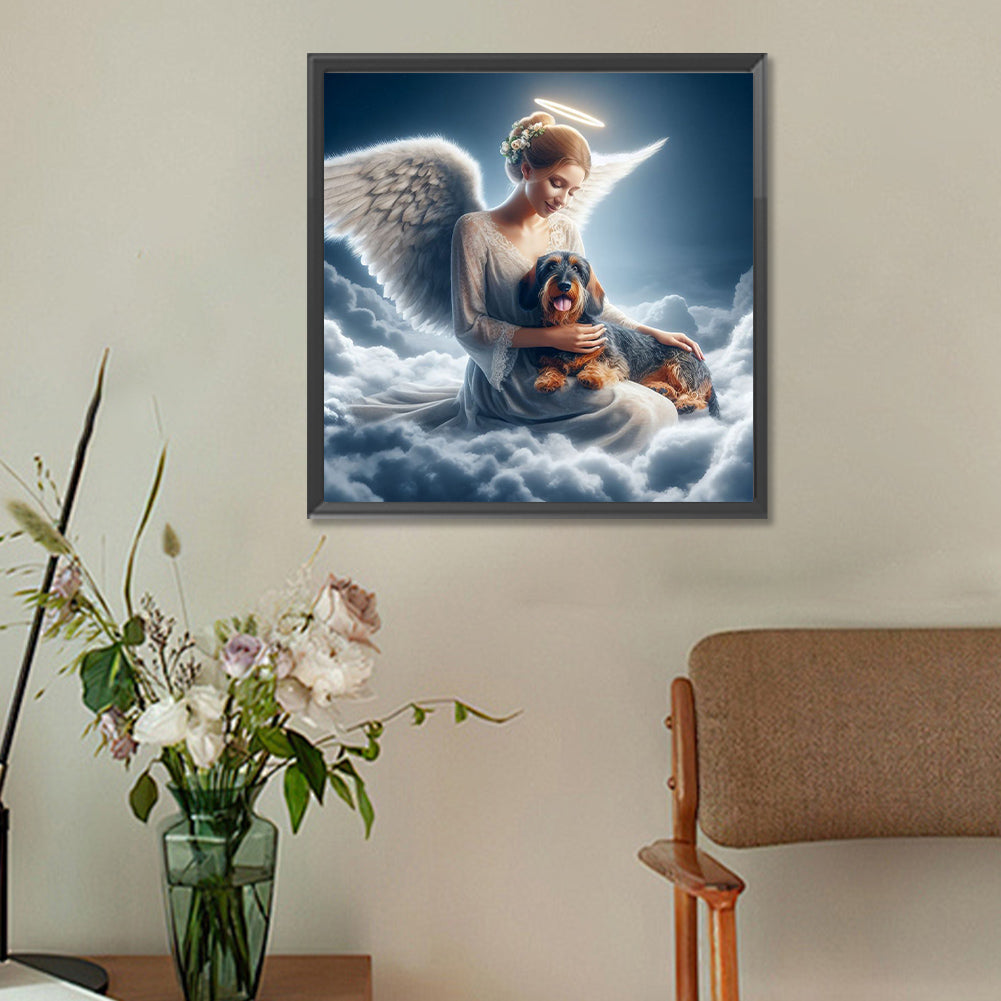 Diamond Painting - Full Round - angel and dog (30*30CM)