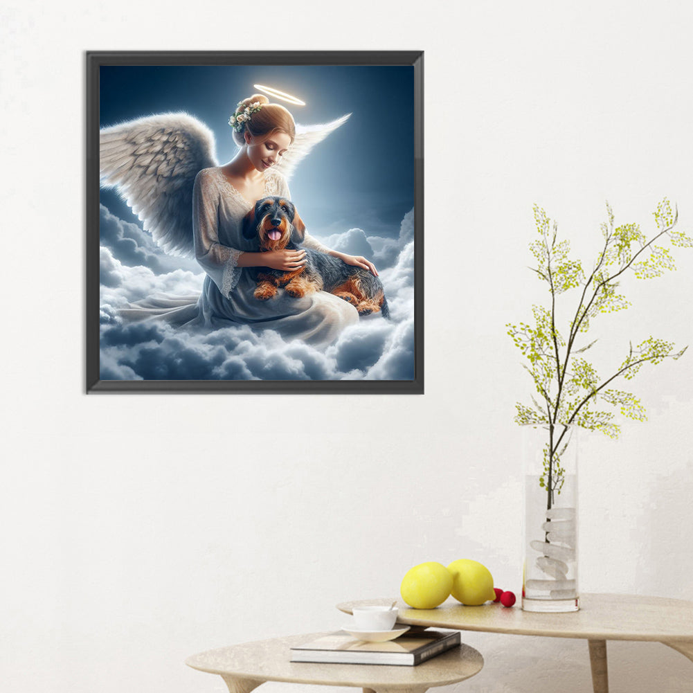 Diamond Painting - Full Round - angel and dog (30*30CM)