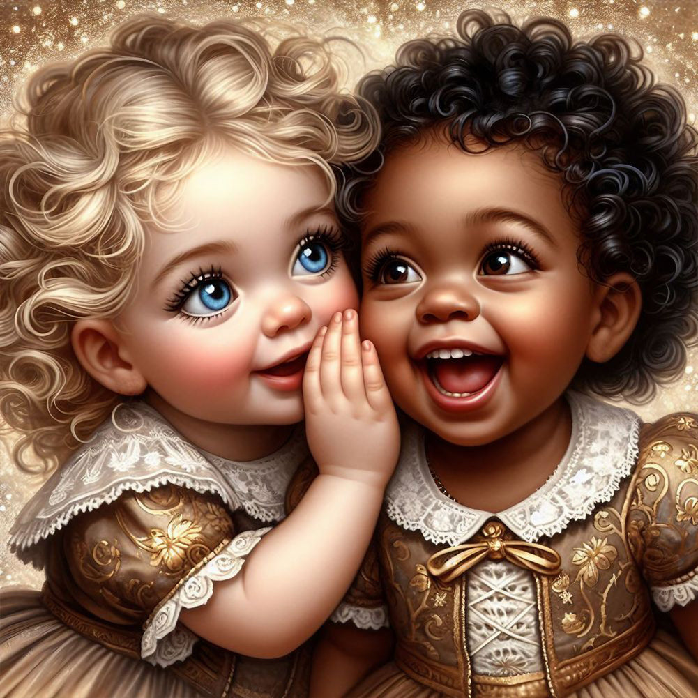 Diamond Painting - Full Round - whispering girl (30*30CM)