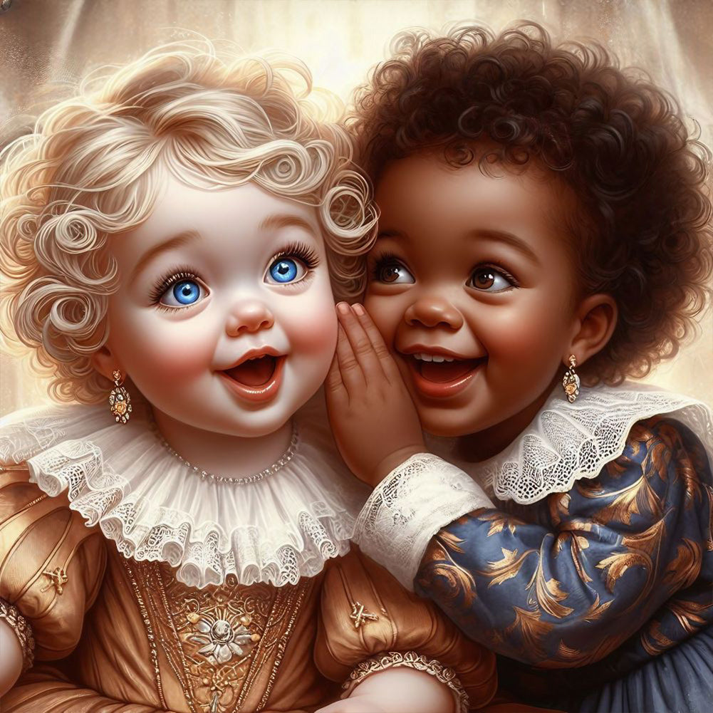 Diamond Painting - Full Round - whispering girl (30*30CM)