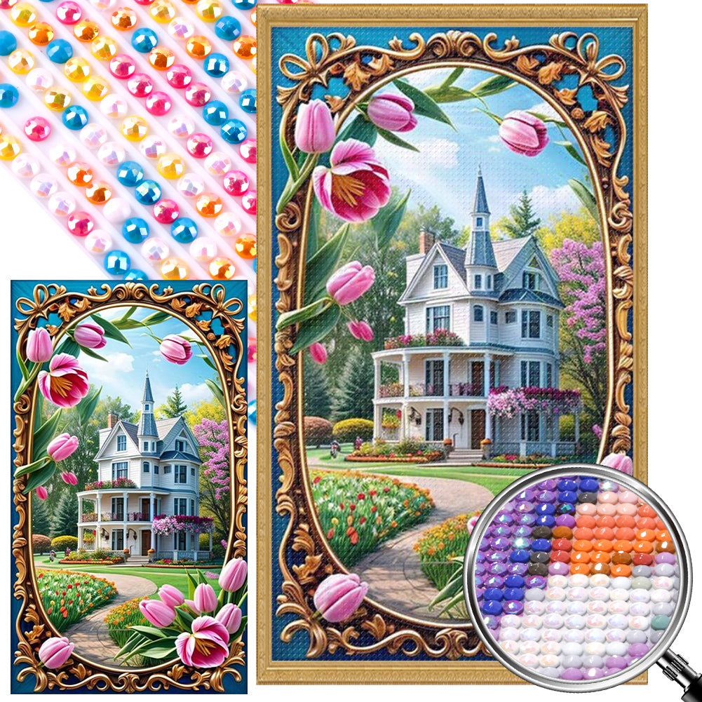 AB Diamond Painting - Full Round - picture frame garden (40*70CM)