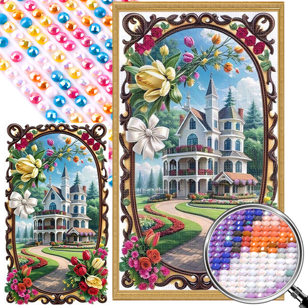 AB Diamond Painting - Full Round - picture frame garden (40*70CM)