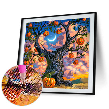 Diamond Painting - Full Round - Dark Jack-O-Lantern Tree (40*40CM)