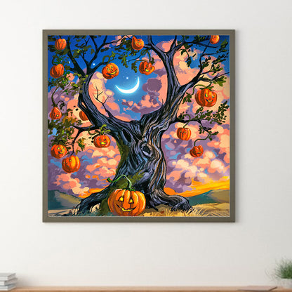 Diamond Painting - Full Round - Dark Jack-O-Lantern Tree (40*40CM)