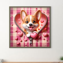 Load image into Gallery viewer, Diamond Painting - Full Round - Pink love puppy-Corgi (30*30CM)
