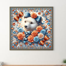 Load image into Gallery viewer, Diamond Painting - Full Round - flowers white bear (30*30CM)
