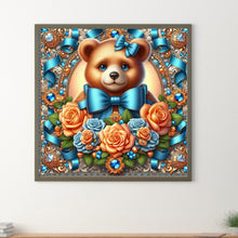 Load image into Gallery viewer, Diamond Painting - Full Round - flowers brown bear (30*30CM)
