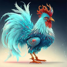 Load image into Gallery viewer, Diamond Painting - Full Round - blue rooster (30*30CM)
