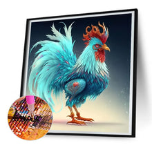 Load image into Gallery viewer, Diamond Painting - Full Round - blue rooster (30*30CM)
