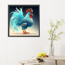 Load image into Gallery viewer, Diamond Painting - Full Round - blue rooster (30*30CM)
