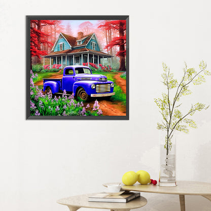 Diamond Painting - Full Round - classic car in the woods (30*30CM)