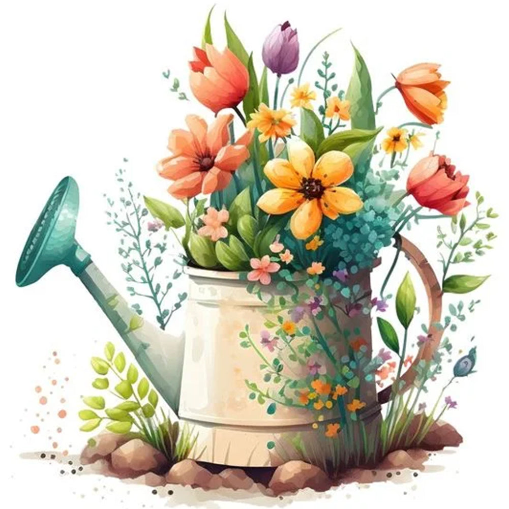 Diamond Painting - Full Round - Watering pot bouquet (30*30CM)