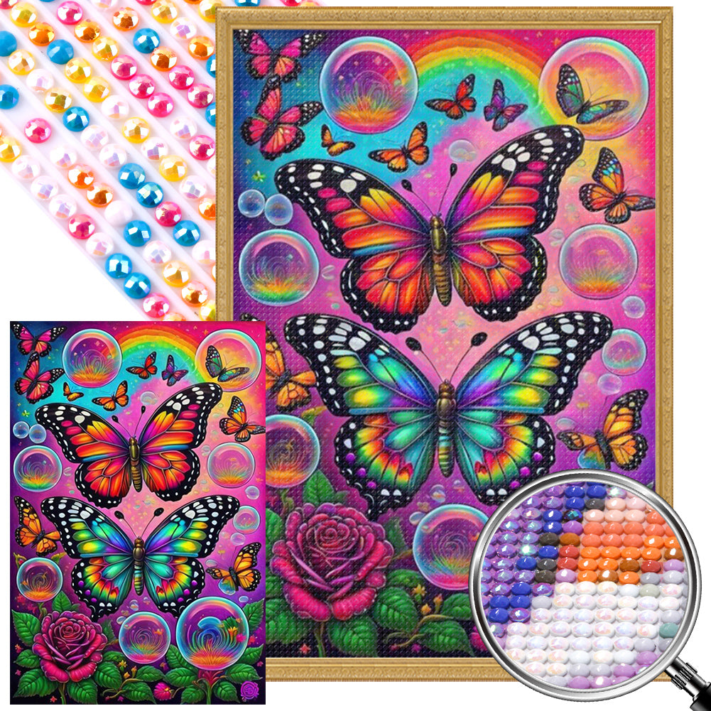 AB Diamond Painting - Full Round - Garden Bubble Butterfly (40*60CM)