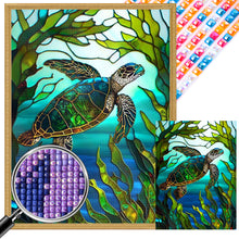 Load image into Gallery viewer, AB Diamond Painting - Full Square - turtle glass art (40*65CM)
