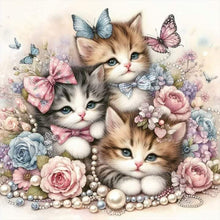 Load image into Gallery viewer, Diamond Painting - Full Round - kitten (35*35CM)
