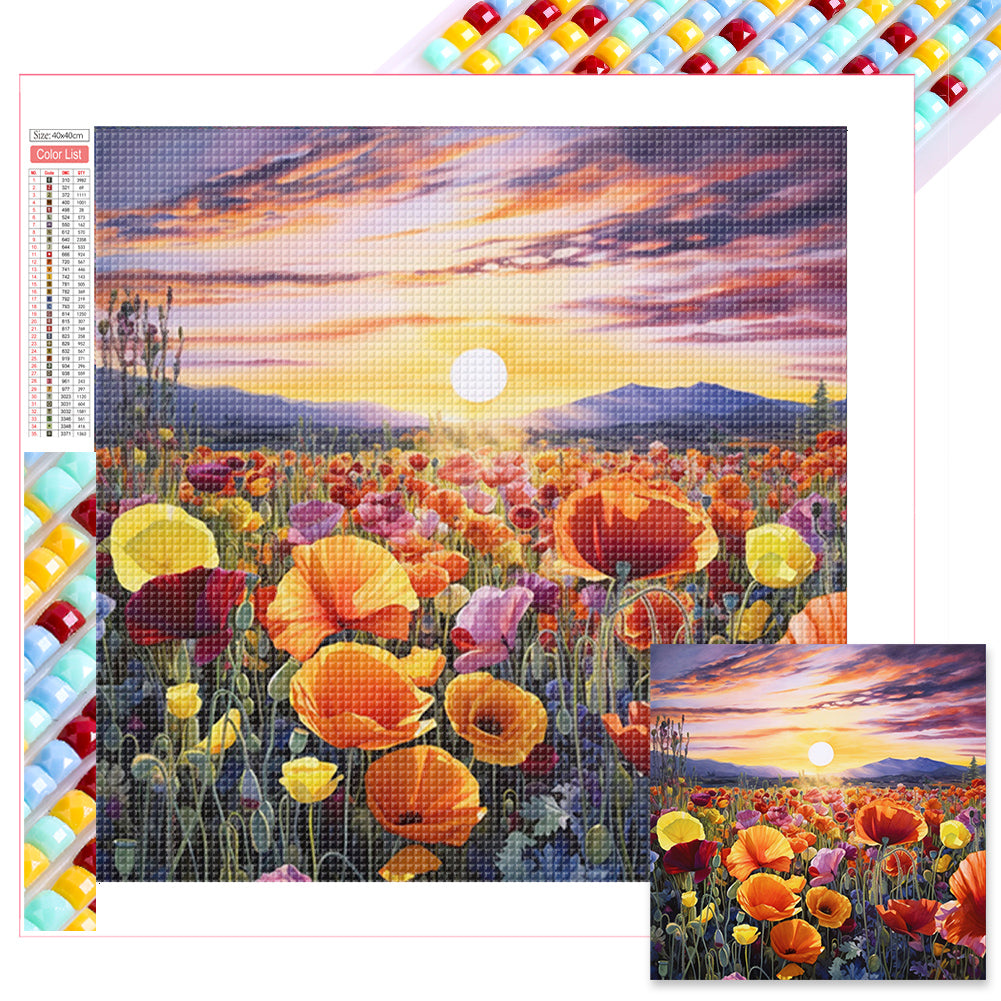 Diamond Painting - Full Square - Poppy flower sea (40*40CM)