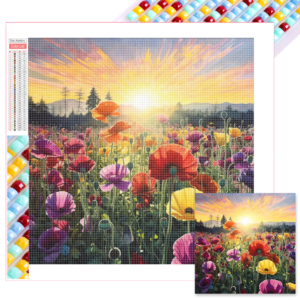 Diamond Painting - Full Square - Poppy flower sea (40*40CM)