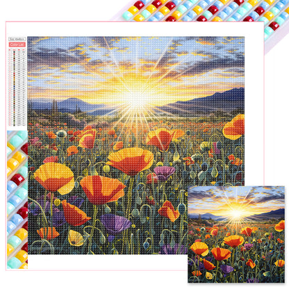 Diamond Painting - Full Square - Poppy flower sea (40*40CM)