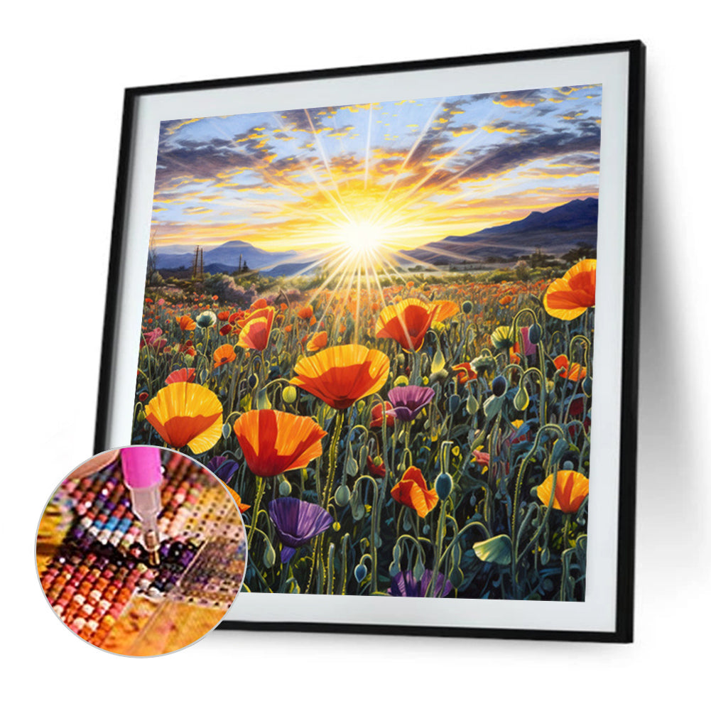 Diamond Painting - Full Square - Poppy flower sea (40*40CM)
