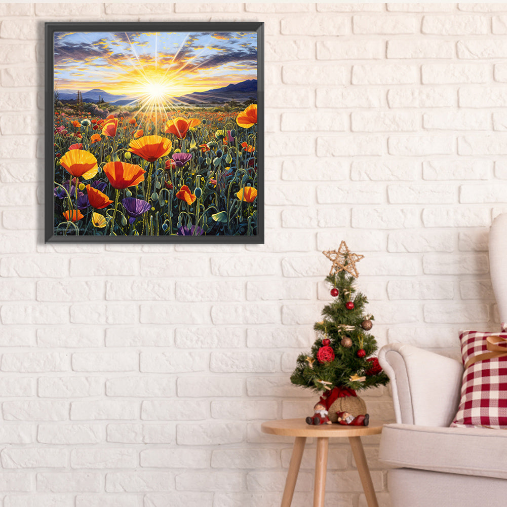 Diamond Painting - Full Square - Poppy flower sea (40*40CM)