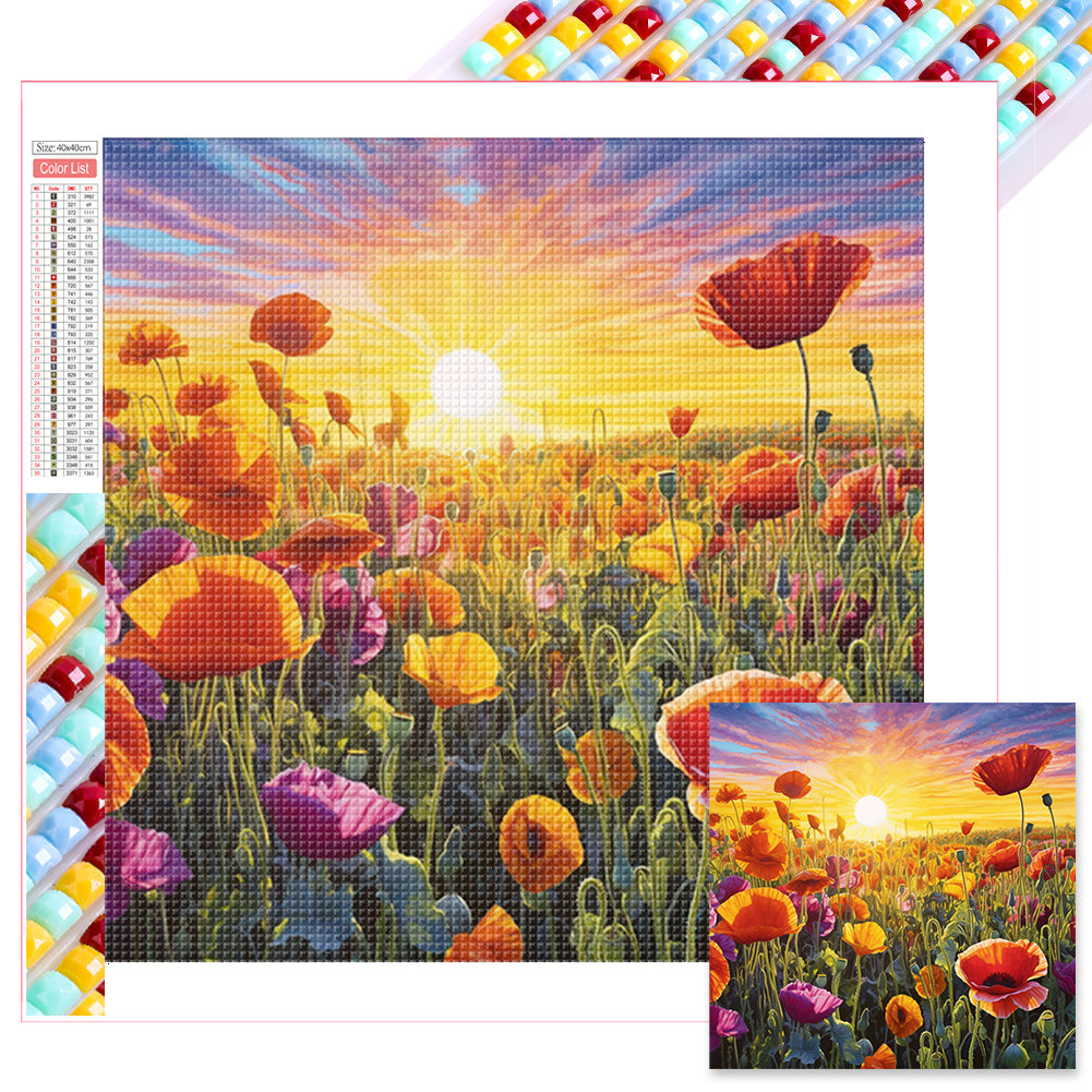 Diamond Painting - Full Square - Poppy flower sea (40*40CM)