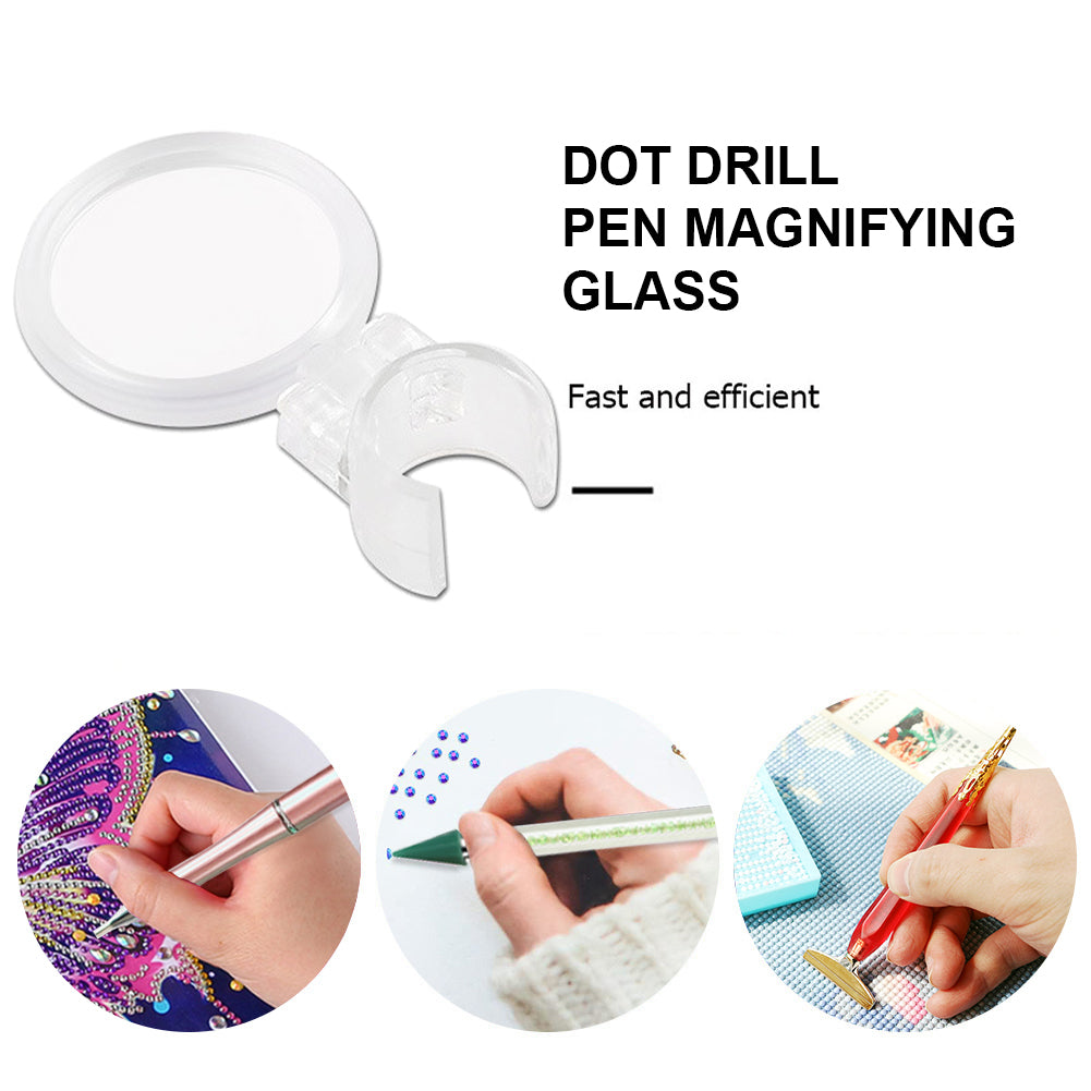 Clip on Diamond Art Pen Drill Magnifier Hand Free Diamond Painting Pen Magnifier