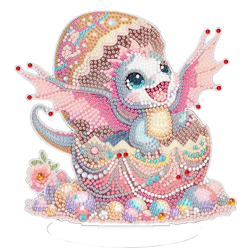 Single-Side Desktop Diamond Art Kits for Adults Beginner (Jewelry Baby Dragon)