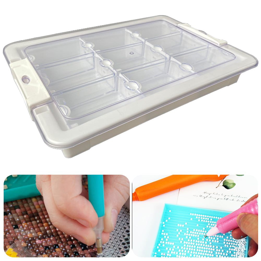 9 Grids Diamond Painting Bead Storage Containers Bead Organizers and Dot Storage