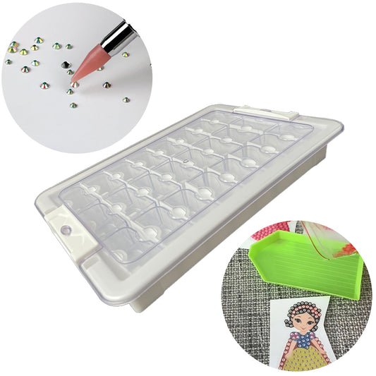 24 Grid Diamond Painting Bead Storage Containers Bead Organizers and Dot Storage
