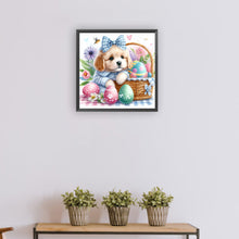 Load image into Gallery viewer, Diamond Painting - Full Round - Curly-eared dog and Easter eggs (30*30CM)
