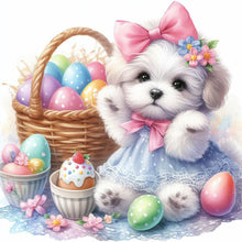 Load image into Gallery viewer, Diamond Painting - Full Round - Ravenclaw puppies and Easter eggs (30*30CM)
