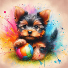 Load image into Gallery viewer, Diamond Painting - Full Round - ball with little yorkshire terrier (30*30CM)
