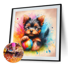 Load image into Gallery viewer, Diamond Painting - Full Round - ball with little yorkshire terrier (30*30CM)

