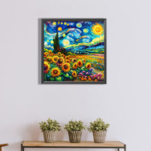 Load image into Gallery viewer, Diamond Painting - Full Round - Colored lead painting of flower field and starry sky (40*40CM)

