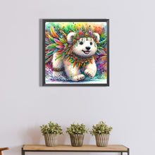Load image into Gallery viewer, Diamond Painting - Full Round - Indian colored feather white bear (40*40CM)
