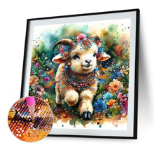 Load image into Gallery viewer, Diamond Painting - Full Round - Indian colorful feathered white sheep (40*40CM)
