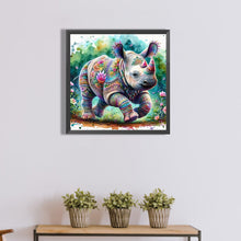 Load image into Gallery viewer, Diamond Painting - Full Round - Indian colorful rhinoceros (40*40CM)
