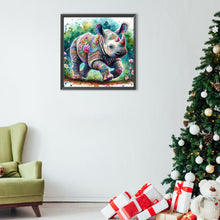 Load image into Gallery viewer, Diamond Painting - Full Round - Indian colorful rhinoceros (40*40CM)
