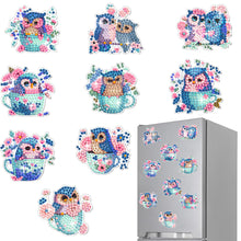 Load image into Gallery viewer, 10 Pcs Full Drill Diamond Painting Magnets Refrigerator for Adults Kids (Owl)
