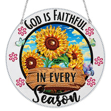 Load image into Gallery viewer, Acrylic Suncatcher Window Door Sign Hanging Decor Garden Decor (God is Faithful)
