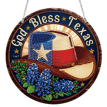 Load image into Gallery viewer, Acrylic Suncatcher Window Door Sign Hanging Decor Garden Decor (God Bless Texas)
