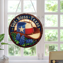 Load image into Gallery viewer, Acrylic Suncatcher Window Door Sign Hanging Decor Garden Decor (God Bless Texas)
