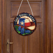 Load image into Gallery viewer, Acrylic Suncatcher Window Door Sign Hanging Decor Garden Decor (God Bless Texas)
