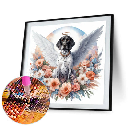 Diamond Painting - Full Round - Angel dog and baby (30*30CM)