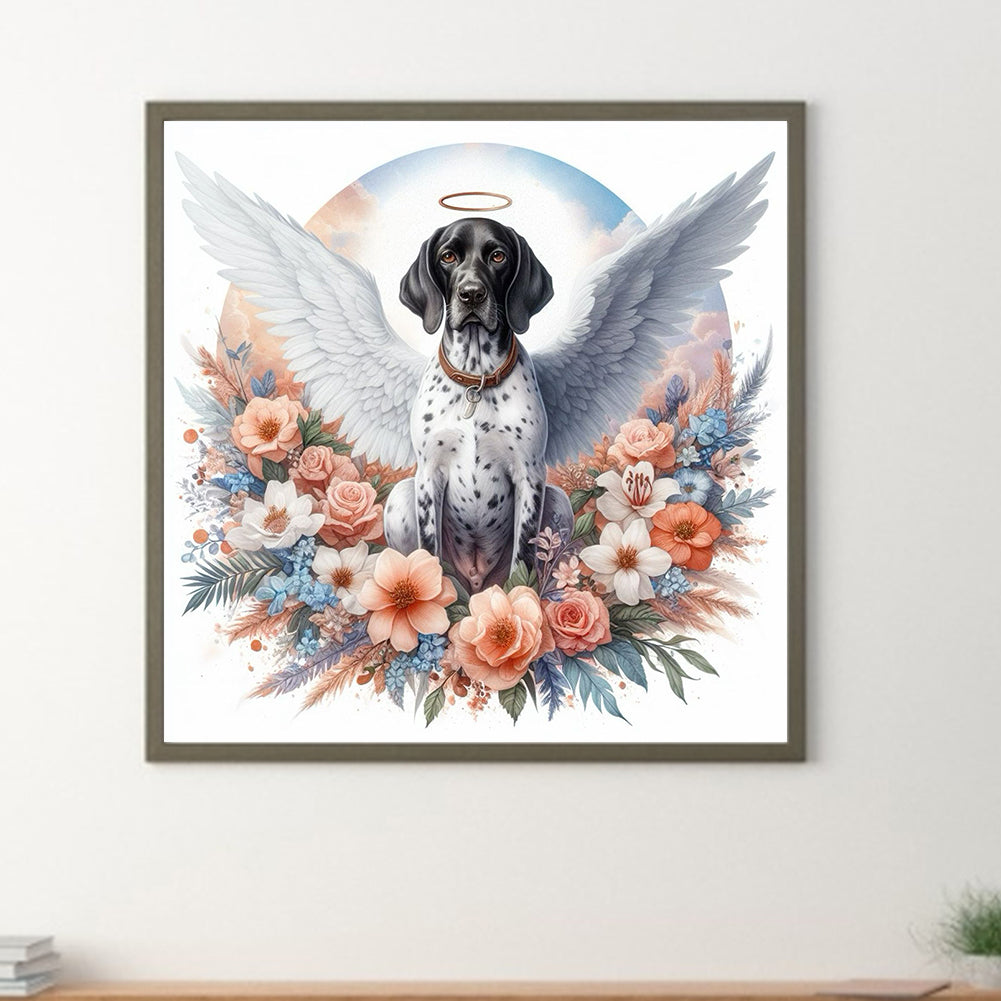 Diamond Painting - Full Round - Angel dog and baby (30*30CM)